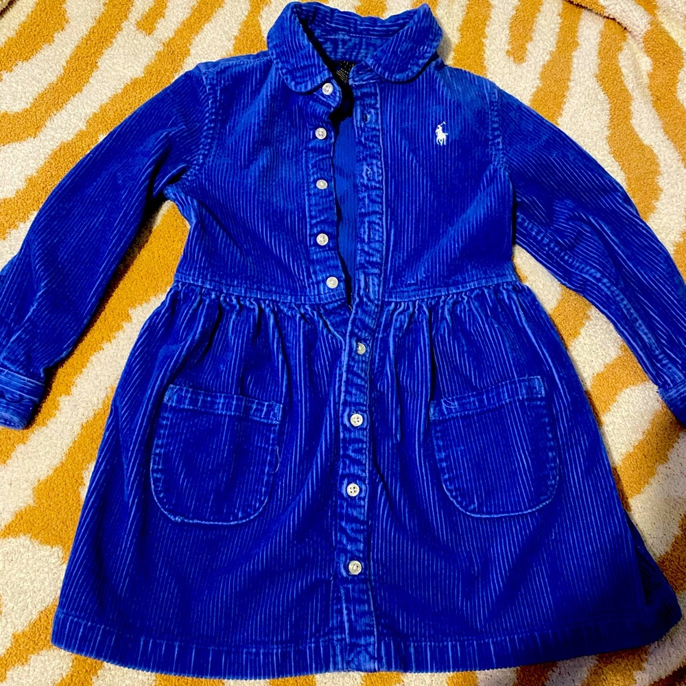 Ralph Lauren Royal Blue Corduroy collared dress